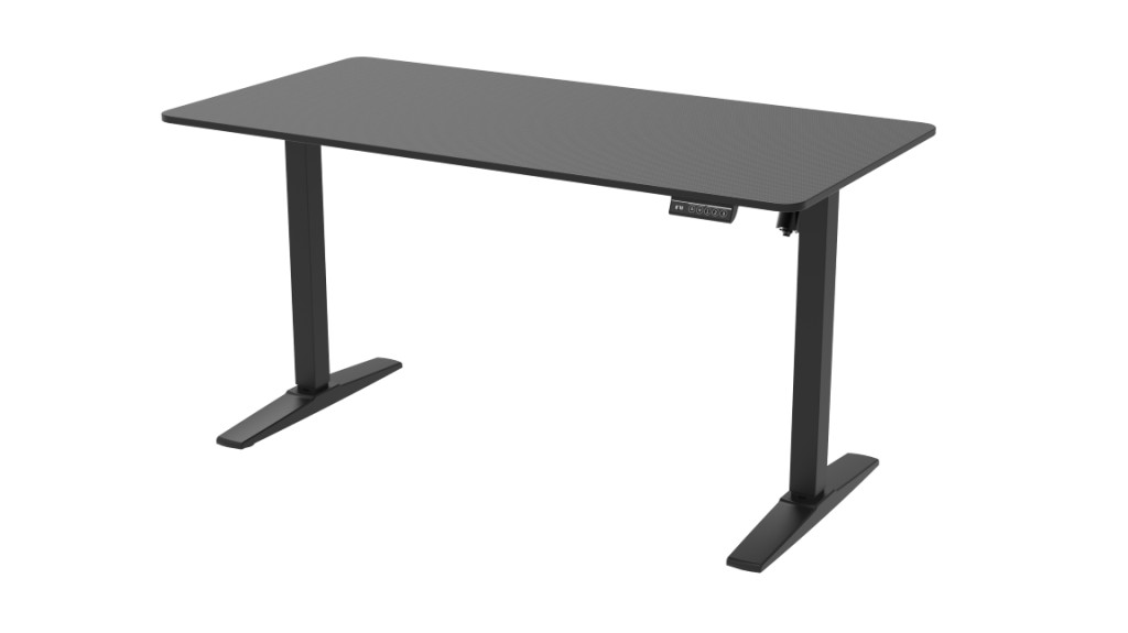 KENTO asztal elektromos fekete, asztallap karbonszál 15mm, 1200x600